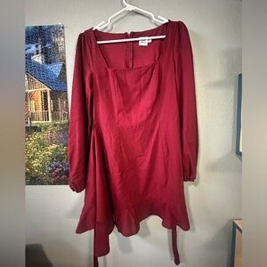 Princess Polly size 8 long sleeve Red Dress